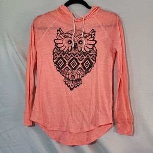 No Boundaries Coral Owl Graphic Hoodie